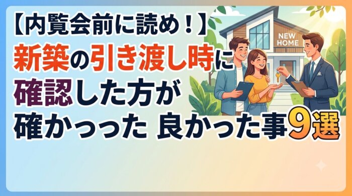 【内覧会前に読め!】新築の引き渡し時に確認した方が良かった事9選