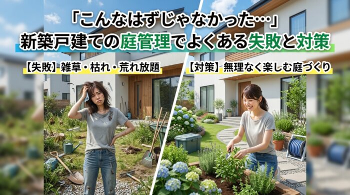 「こんなはずじゃなかった…」新築戸建ての庭管理でよくある失敗と対策