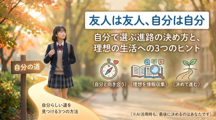 友達と比べない進路の決め方とは？自分らしい道を見つける3つの方法