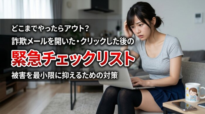 どこまでやったらアウト？詐欺メールを開いた・クリックした後の緊急チェックリスト